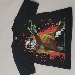 Vintage Nightmare On Elm Street Freddy Shirt Medium Splash Print